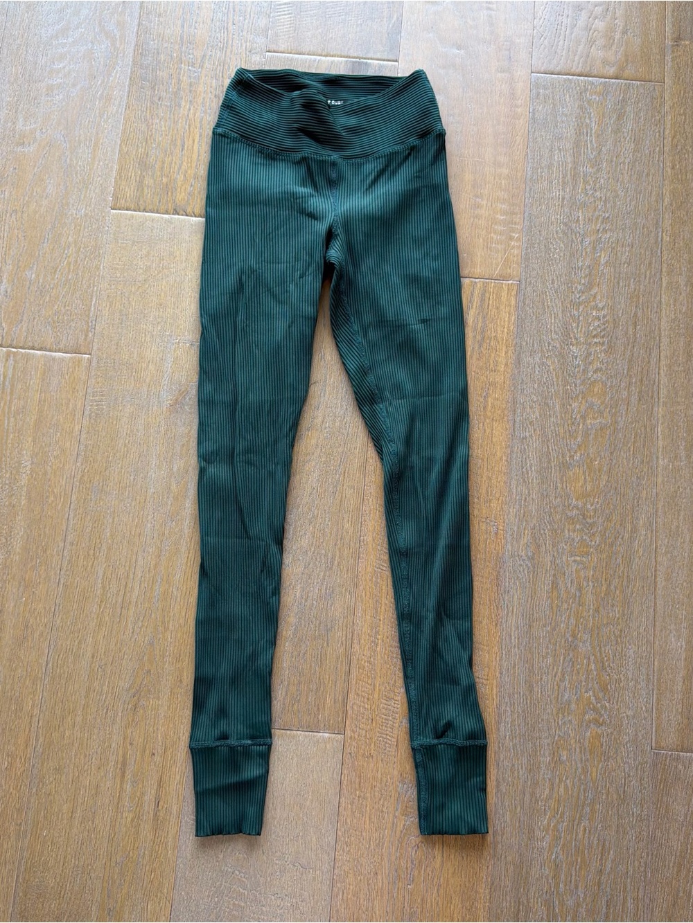 YEAR OF OURS Ribbed High-Waist Leggings in Malachite — Small